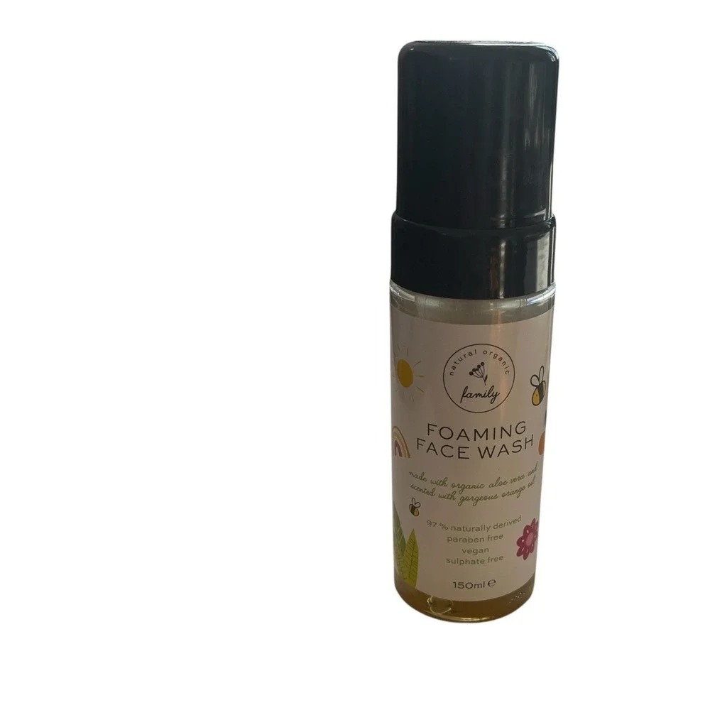 New Natural Organic Family Foaming Face Wash - Lot of 4 Bottles, Aloe Orange Oil